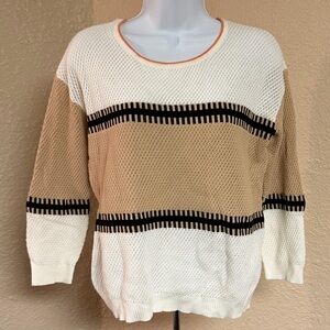 4/$15 Mainstream Boutique Colorblock Sweater - Cream, Tan, and Black